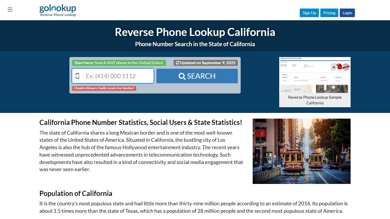 California Reverse Phone LookUp